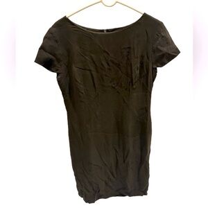 Josephine Chaus 100% Silk Brown Green Knee Length Dress Short Sleeve